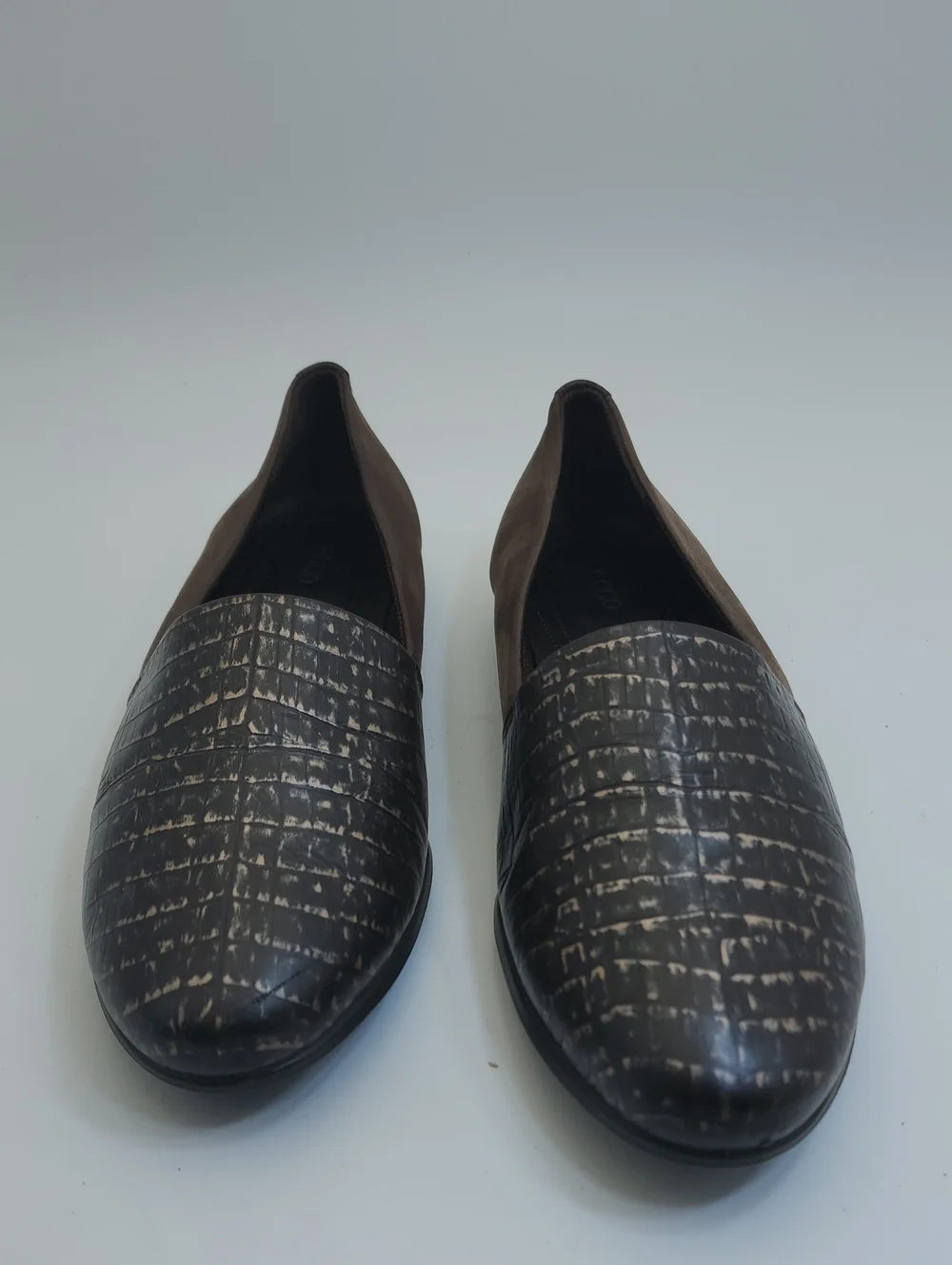 ECCO Women's Touch Ballerina 2.0 Croc-Embossed Leather Loafer Flats Size 41